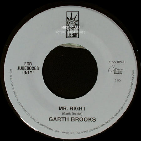 Garth Brooks - Somewhere Other Than The Night / Mr. Right side B