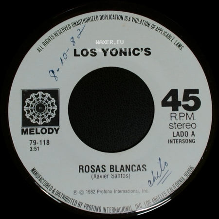 Los Yonic's - Rosas Blancas / Maricela side A