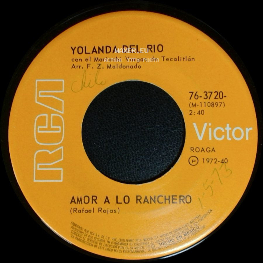 Yolanda Del Rio / Yolanda Del Rio Con El Mariachi Vargas De Tecalitlán - Amor A Lo Ranchero / Saliendo De Misa side A