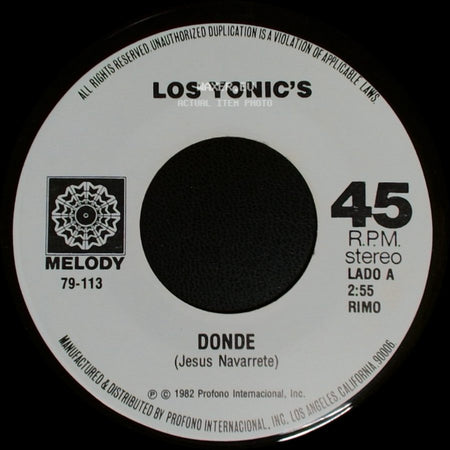 Los Yonic's - Donde / Esperando Tu Regreso side A