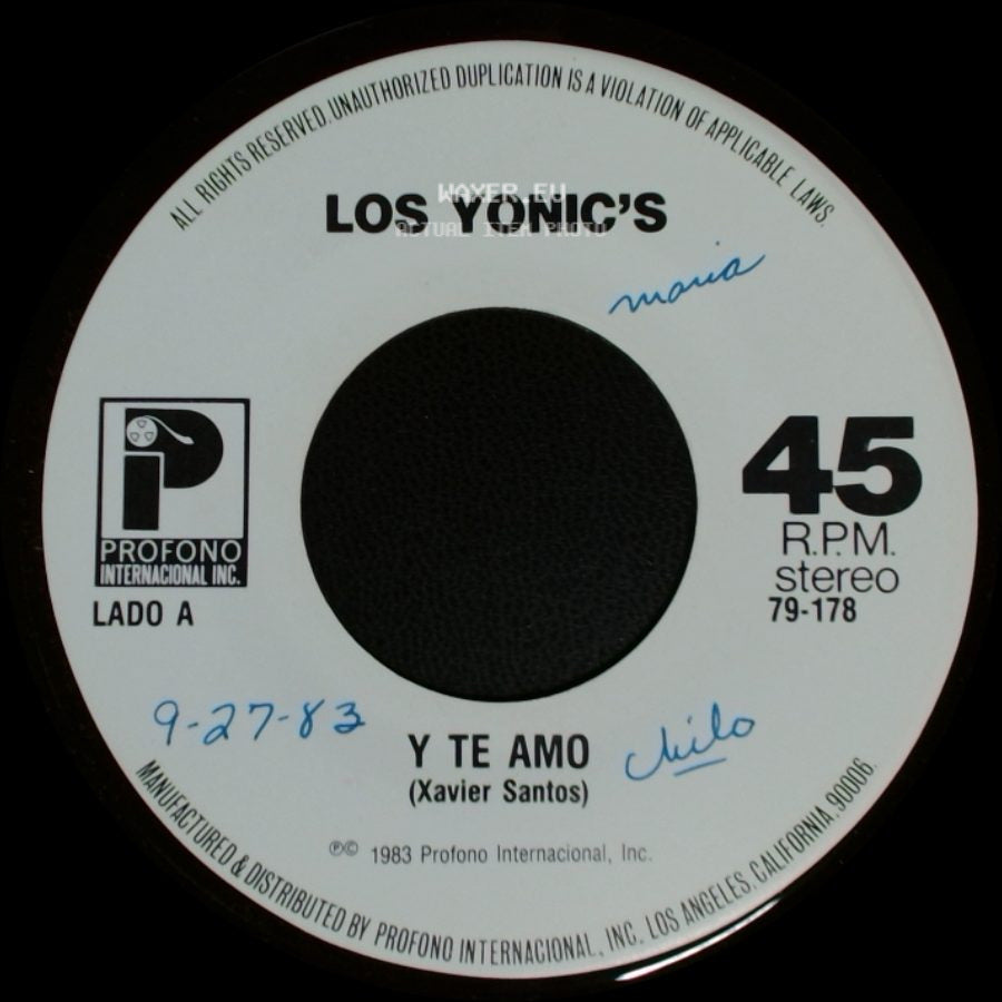 Los Yonic's - Y Te Amo / Te Di side A