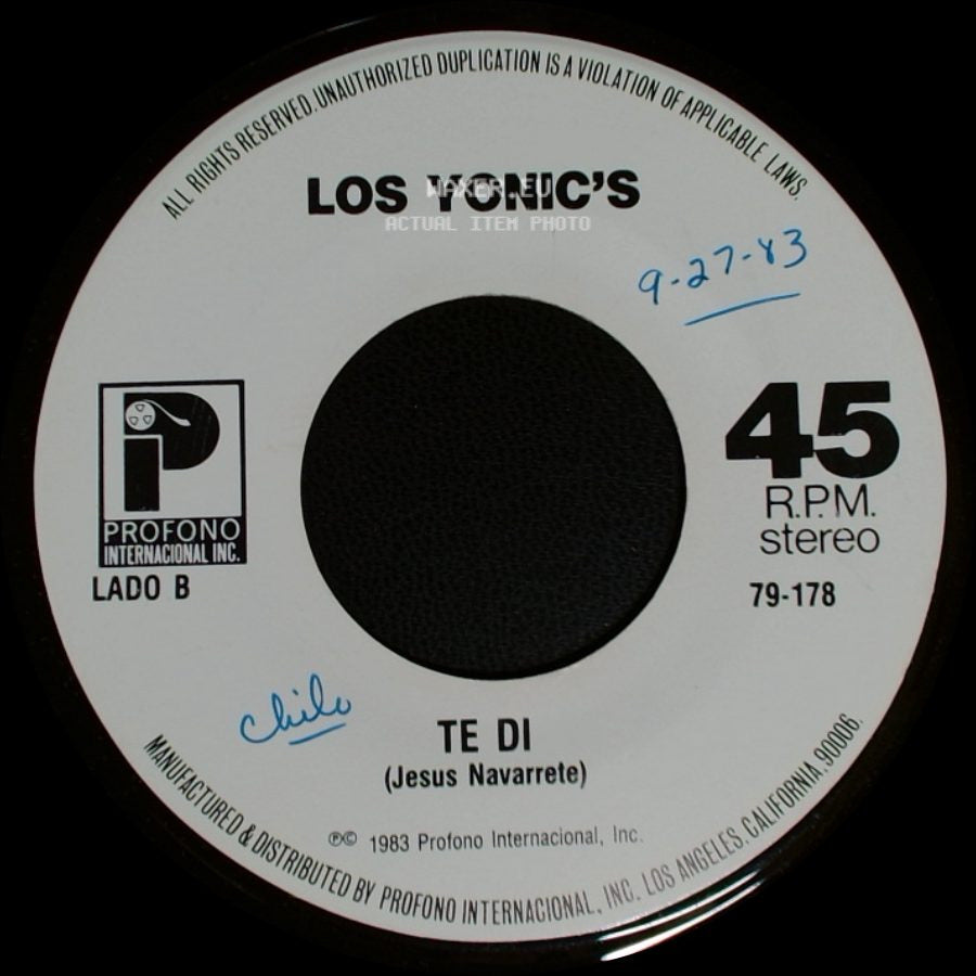 Los Yonic's - Y Te Amo / Te Di side B