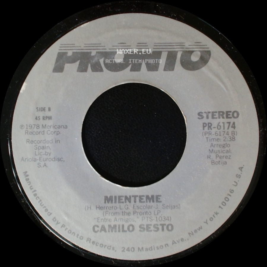 Camilo Sesto - Porque Te Quiero / Mienteme side B