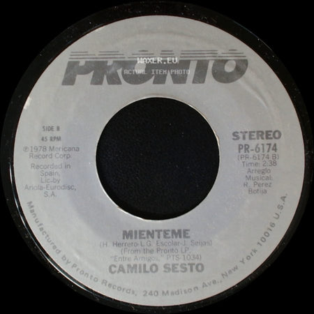 Camilo Sesto - Porque Te Quiero / Mienteme side B