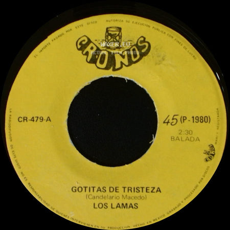 Los Lamas - Gotitas De Tristeza / Mi Sentencia side A