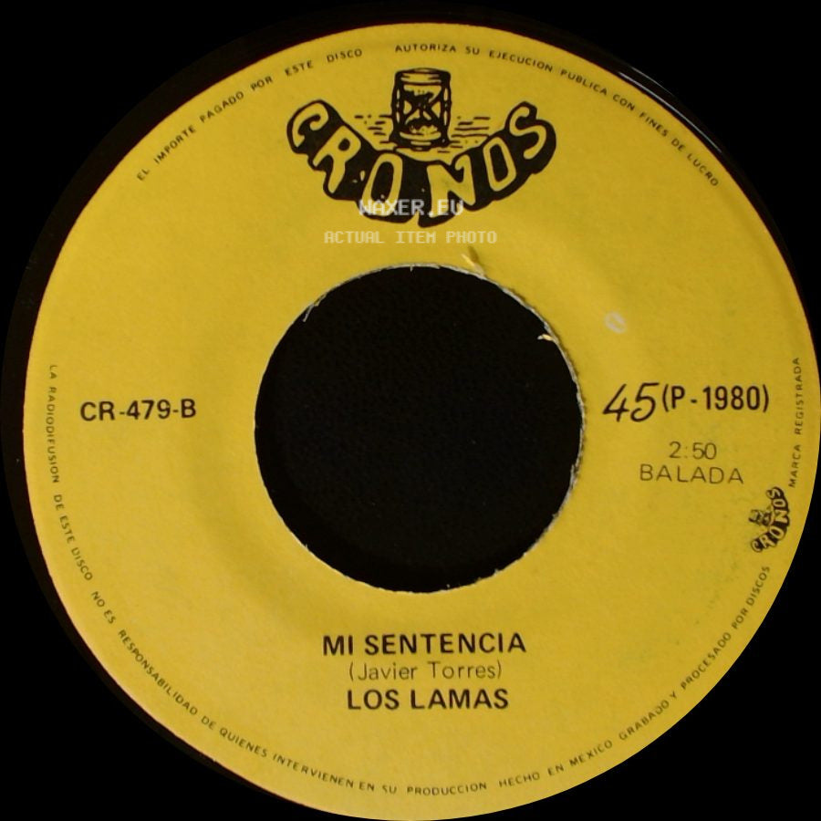 Los Lamas - Gotitas De Tristeza / Mi Sentencia side B