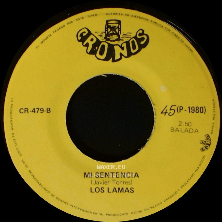 Los Lamas - Gotitas De Tristeza / Mi Sentencia side B