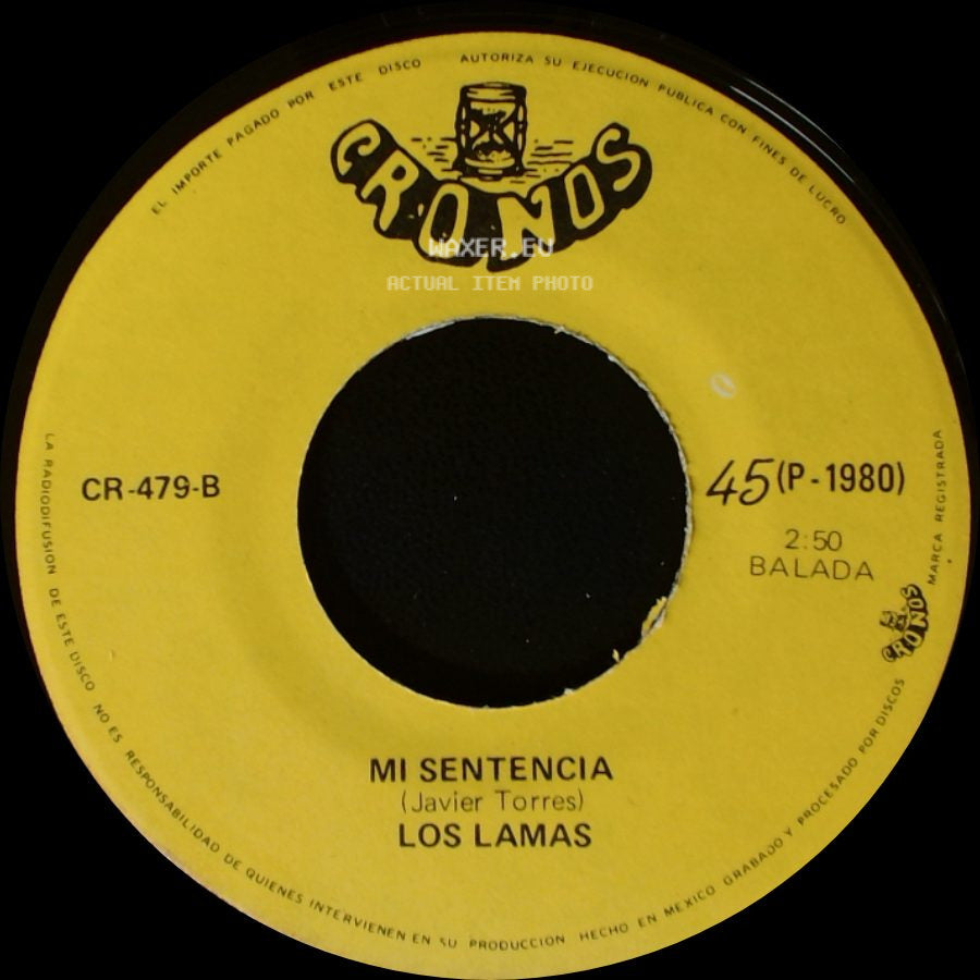 Los Lamas - Gotitas De Tristeza / Mi Sentencia side B