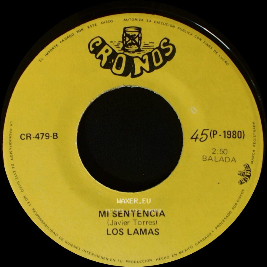 Los Lamas - Gotitas De Tristeza / Mi Sentencia side B