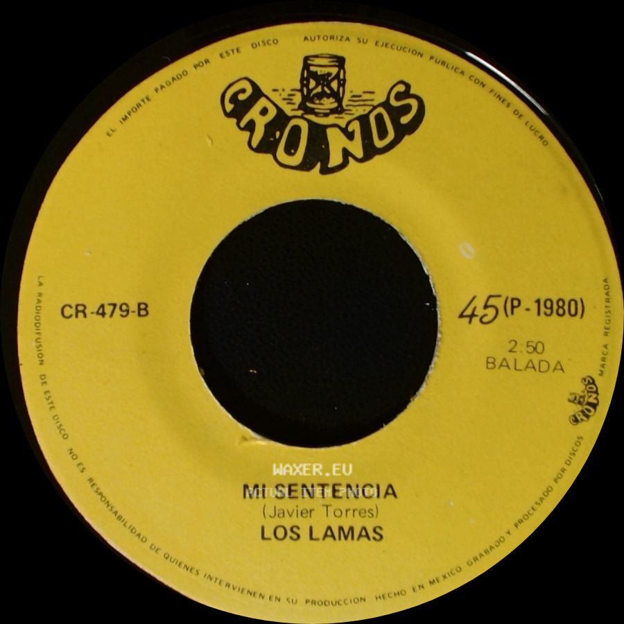 Los Lamas - Gotitas De Tristeza / Mi Sentencia side B