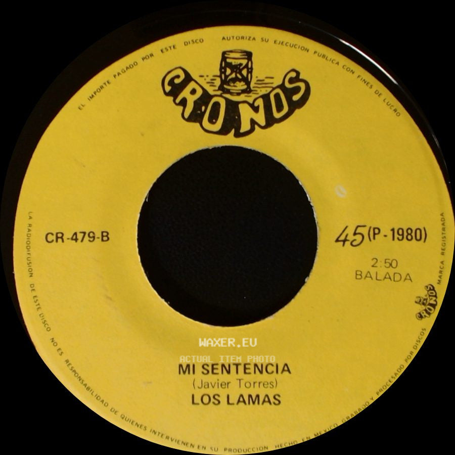 Los Lamas - Gotitas De Tristeza / Mi Sentencia side B