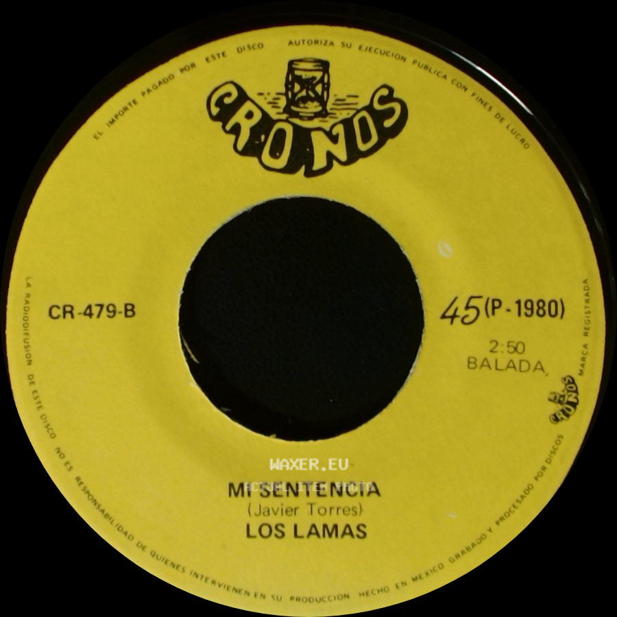 Los Lamas - Gotitas De Tristeza / Mi Sentencia side B