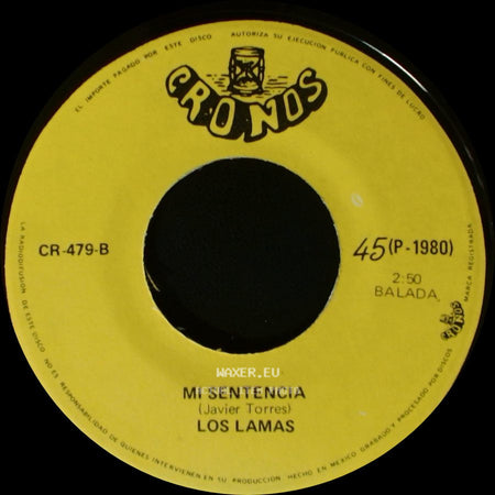 Los Lamas - Gotitas De Tristeza / Mi Sentencia side B