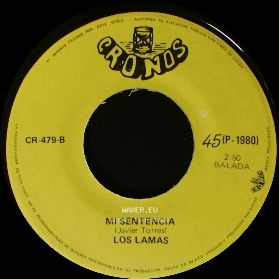Los Lamas - Gotitas De Tristeza / Mi Sentencia side B