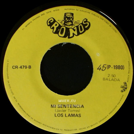 Los Lamas - Gotitas De Tristeza / Mi Sentencia side B