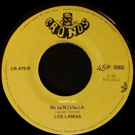 Los Lamas - Gotitas De Tristeza / Mi Sentencia side B