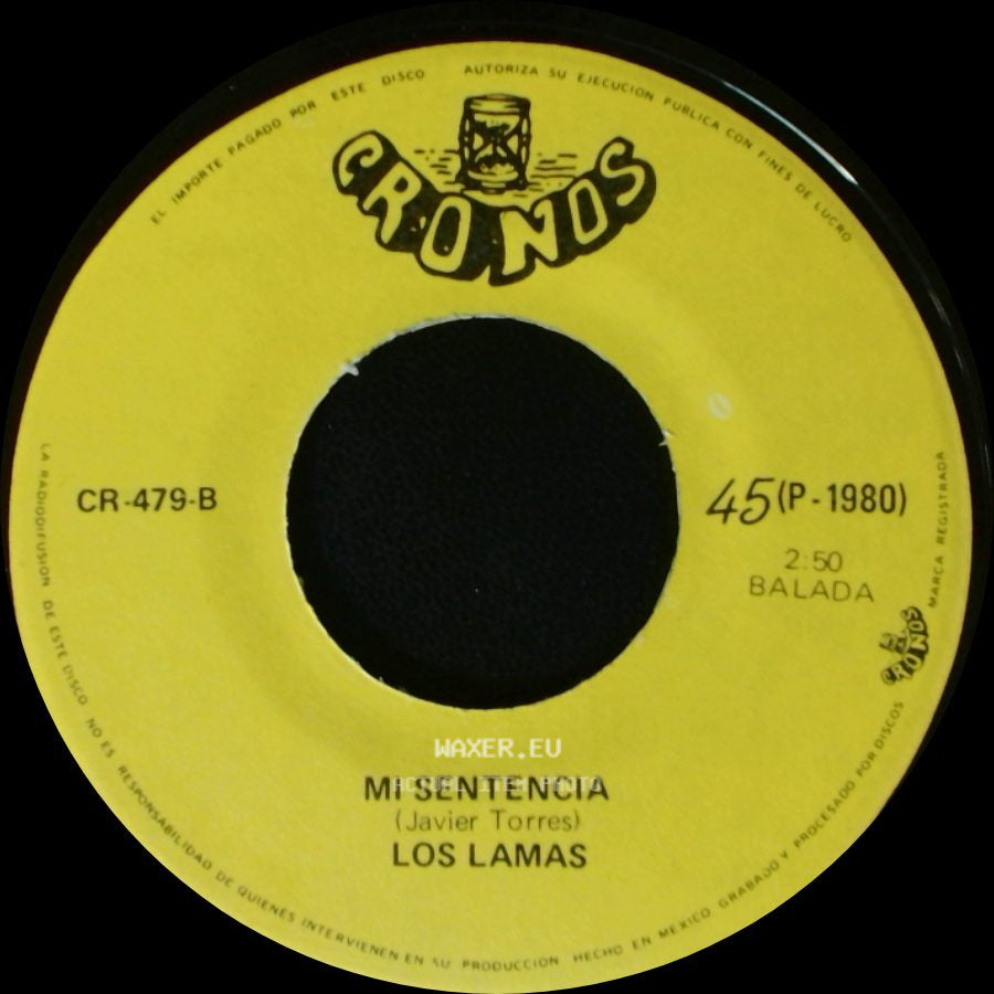 Los Lamas - Gotitas De Tristeza / Mi Sentencia side B