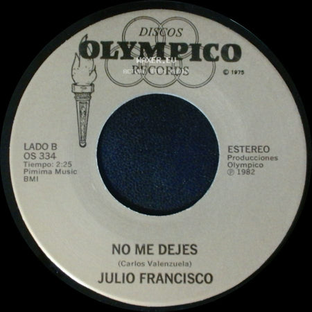 Julio Francisco - El Mandilon / No Me Dejes side B