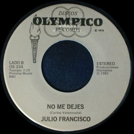 Julio Francisco - El Mandilon / No Me Dejes side B