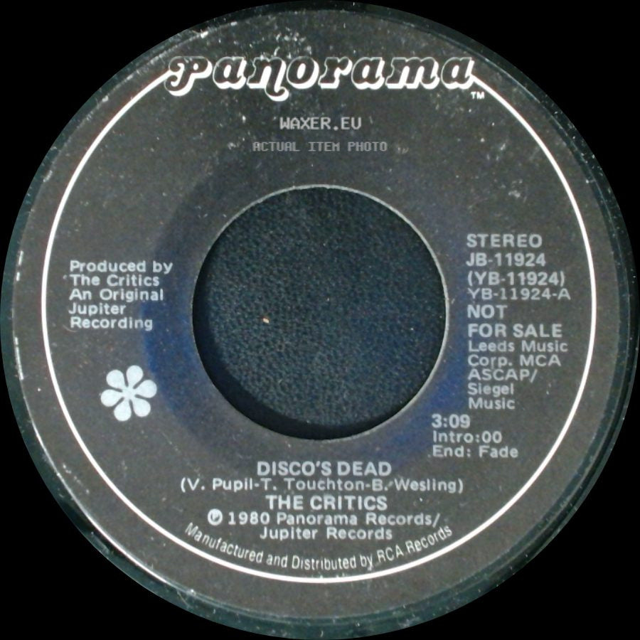 The Critics - Disco's Dead / Disco's Dead (Without Spoken Intro) side A