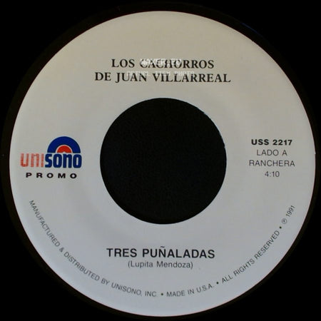Los Cachorros De Juan Villarreal - Tres Puñaladas / Cenizas Sin Carbon side A