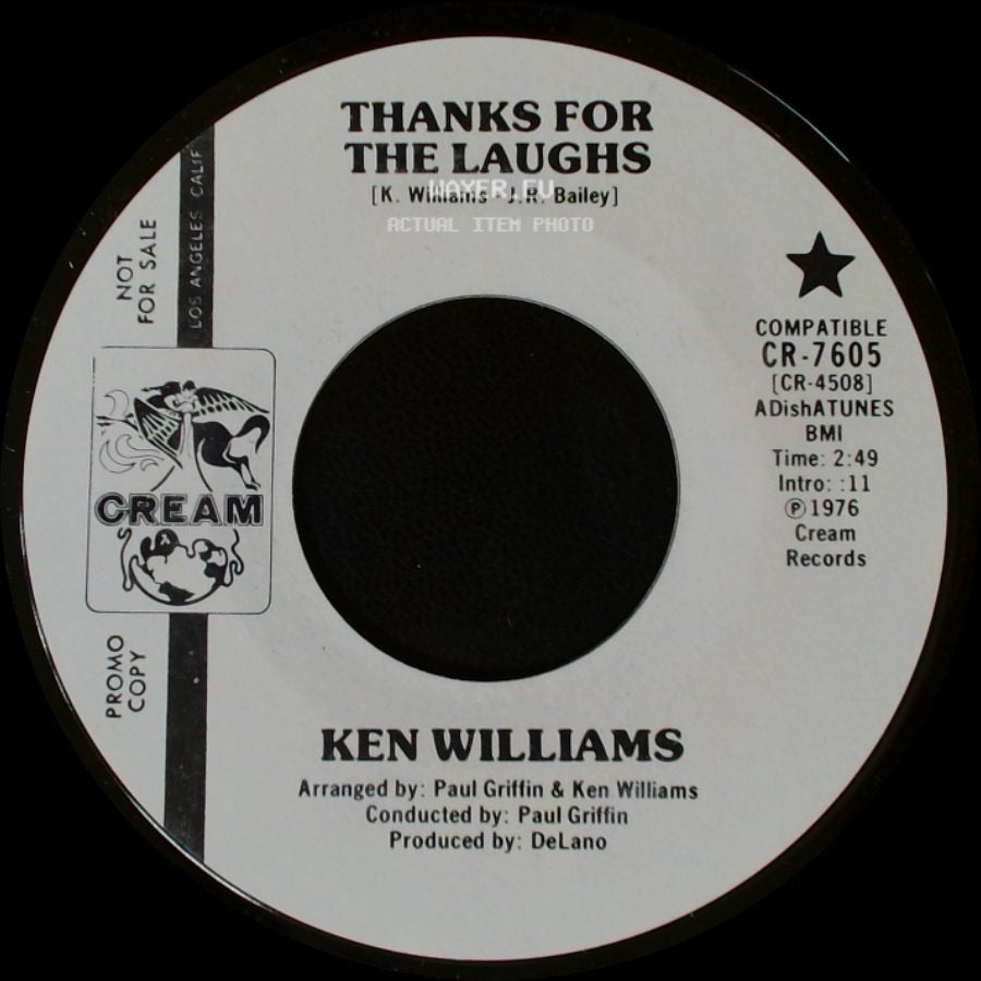 Ken Williams - Sweet Music, Soft Lights And You / Thanks For The Laughs side B