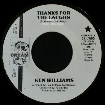 Ken Williams - Sweet Music, Soft Lights And You / Thanks For The Laughs side B