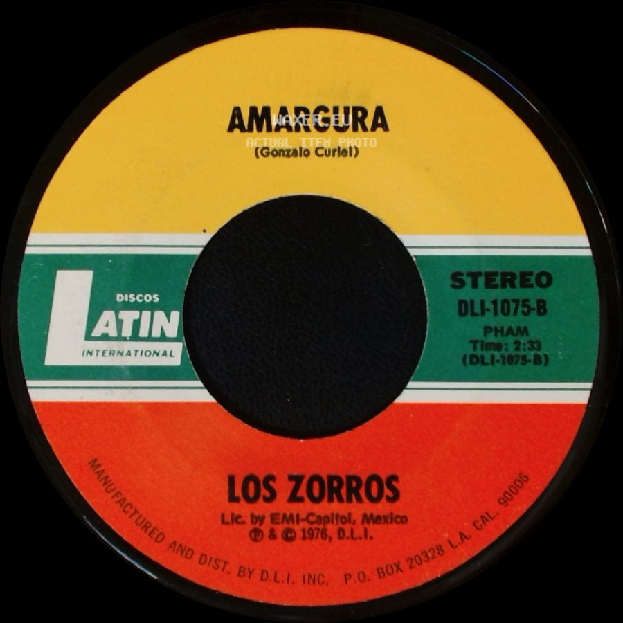Los Zorros - Tiritando / Amargura side B
