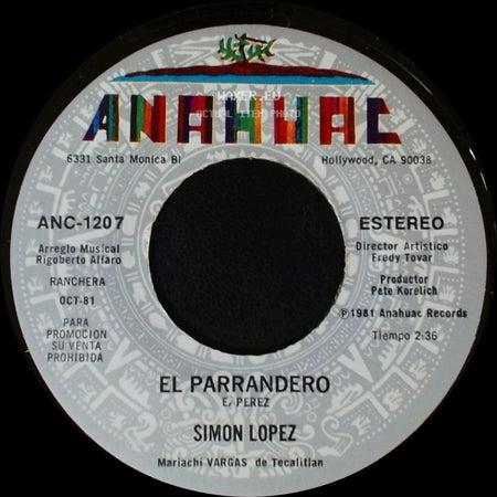 Simon Lopez - El Parrandero / Unknown Title B side A