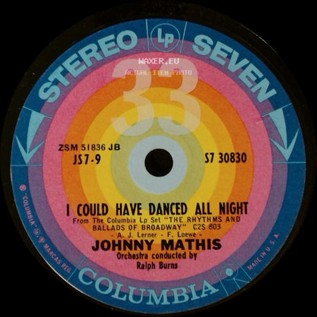 Johnny Mathis - A Cock-Eyed Optimist / I Could Have Danced All Night side B
