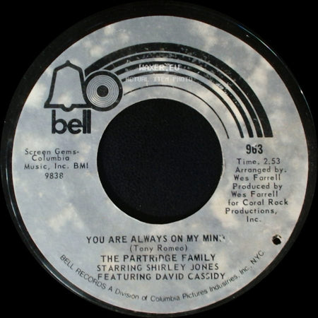 The Partridge Family - You Are Always On My Mind / Doesn't Somebody Want To Be Wanted side A