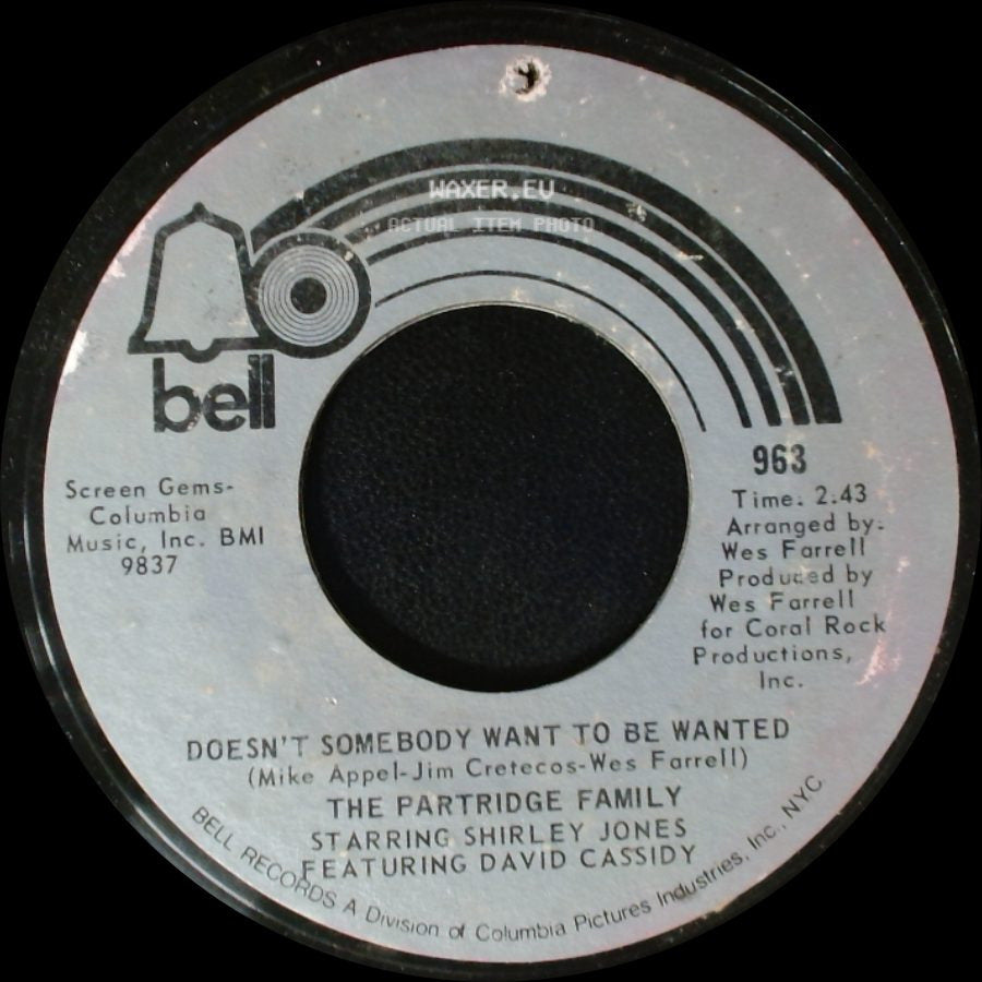 The Partridge Family - You Are Always On My Mind / Doesn't Somebody Want To Be Wanted side B