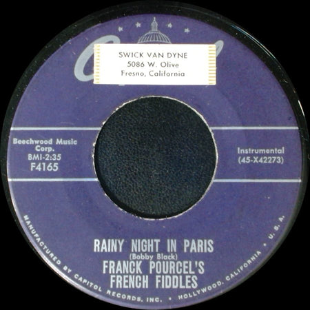 Franck Pourcel's French Fiddles - Rainy Night In Paris / Only You side A