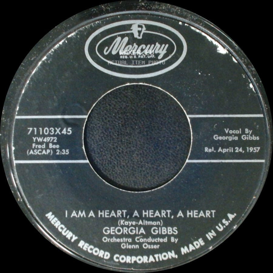 Georgia Gibbs - The Sheik Of Araby / I Am A Heart, A Heart, A Heart side B