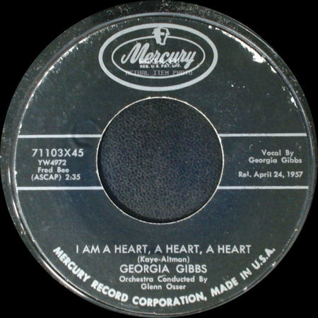 Georgia Gibbs - The Sheik Of Araby / I Am A Heart, A Heart, A Heart side B
