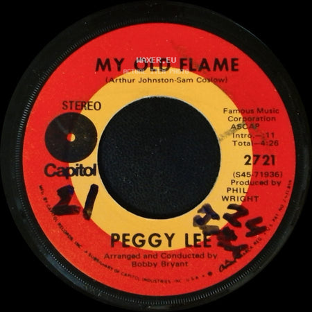 Peggy Lee - My Old Flame / Love Story (Randy Newman) side A
