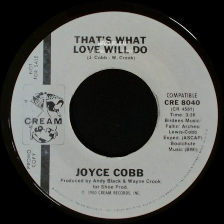 Joyce Cobb - That's What Love Will Do / How Glad I Am side A