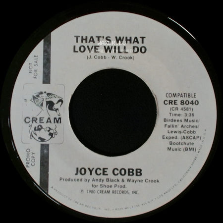 Joyce Cobb - How Glad I Am / That's What Love Will Do side B