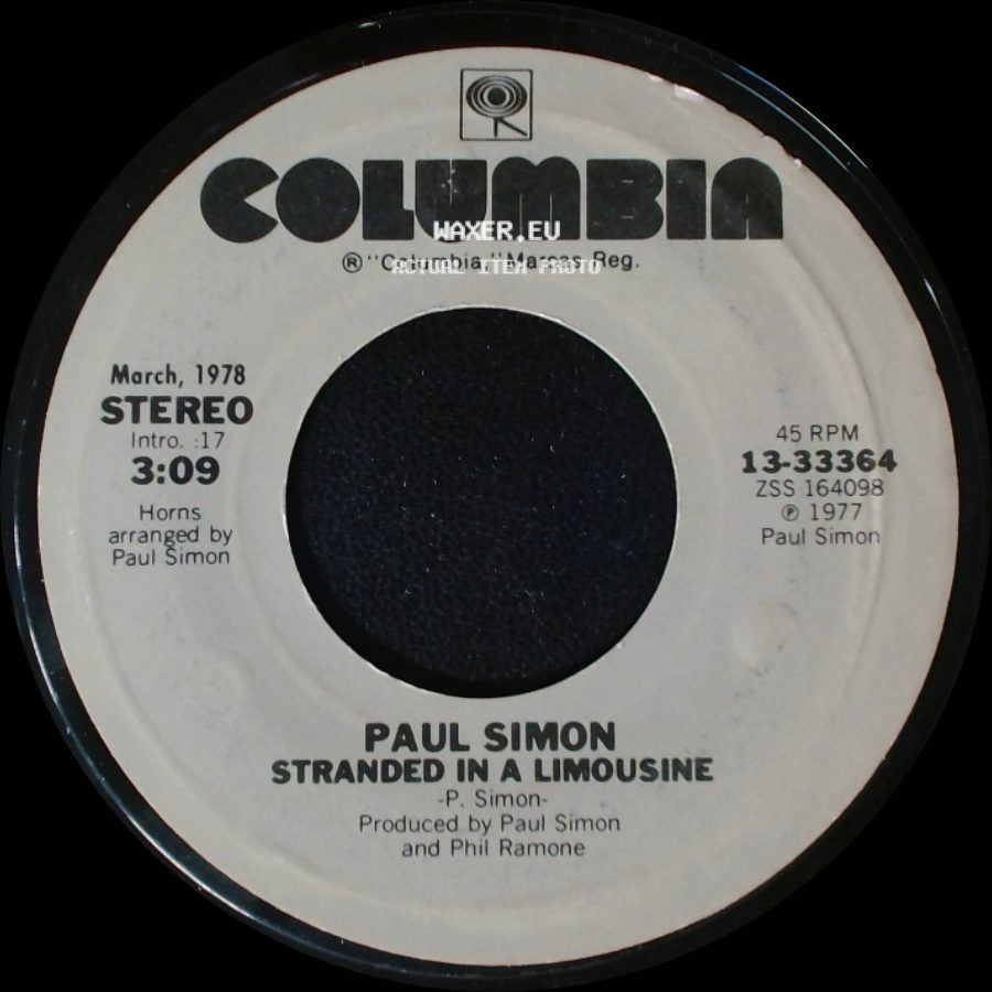 Paul Simon - Stranded In A Limousine / Slip Slidin' Away side A