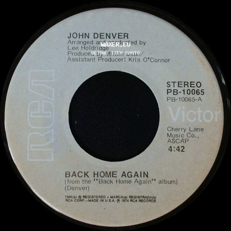 John Denver - Back Home Again / It's Up To You side A
