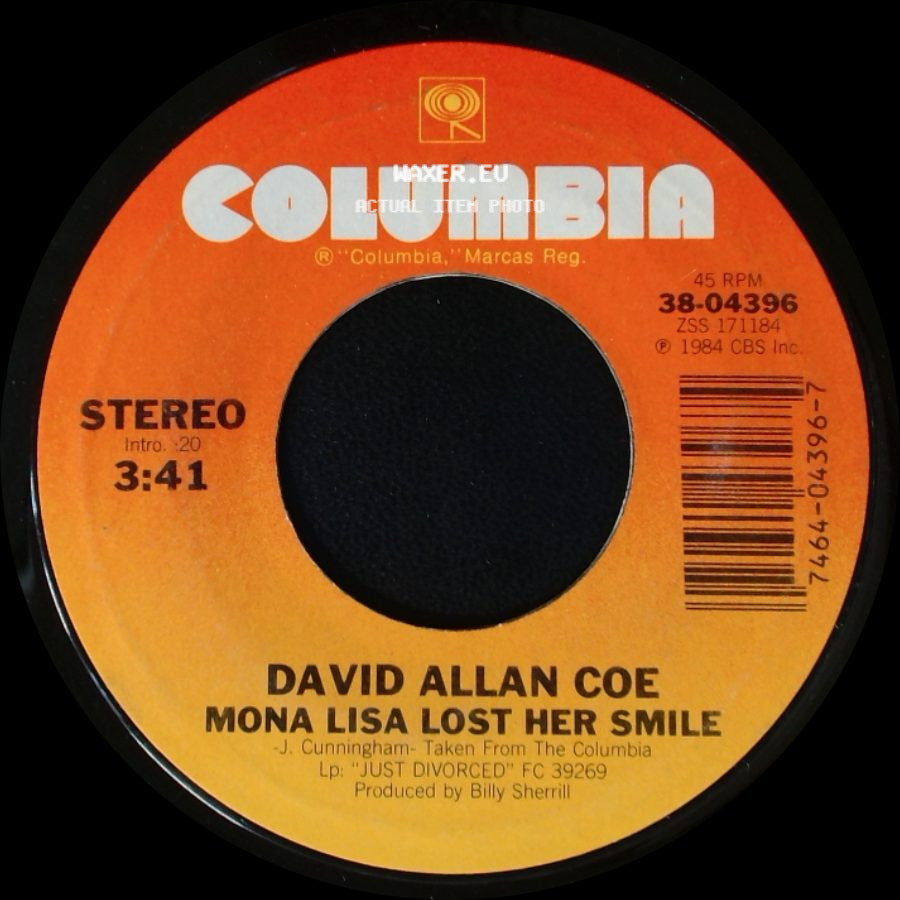 David Allan Coe - Someone Special / Mona Lisa Lost Her Smile side B