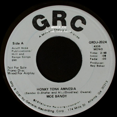 Moe Bandy - Honky Tonk Amnesia / Honky Tonk Amnesia side A