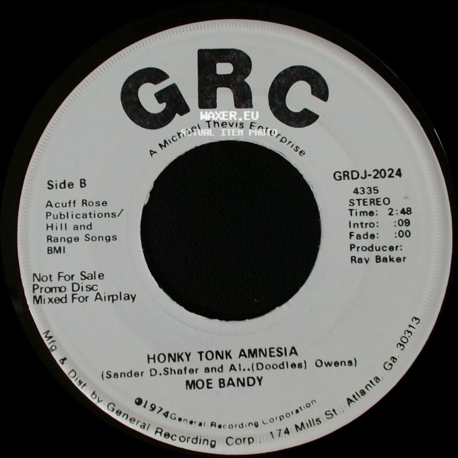 Moe Bandy - Honky Tonk Amnesia / Honky Tonk Amnesia side B