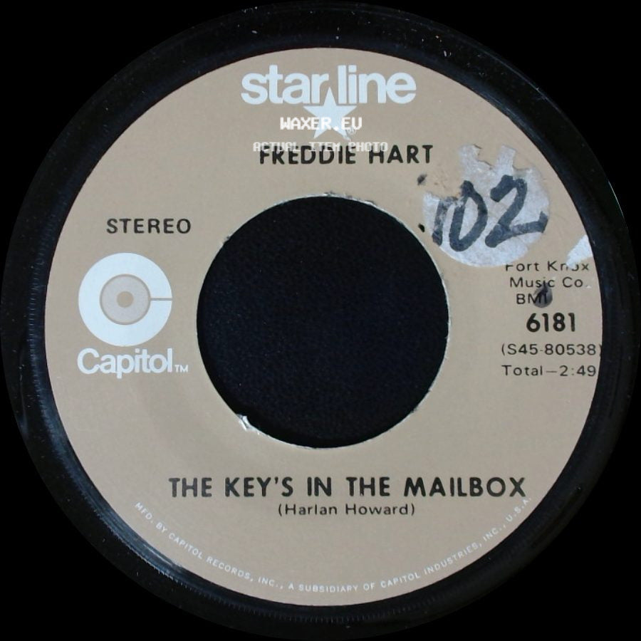 Freddie Hart - Fingerprints / The Key's In The Mailbox side B