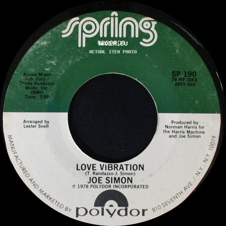 Joe Simon - Love Vibration / Love Vibration (Disco Version) side A