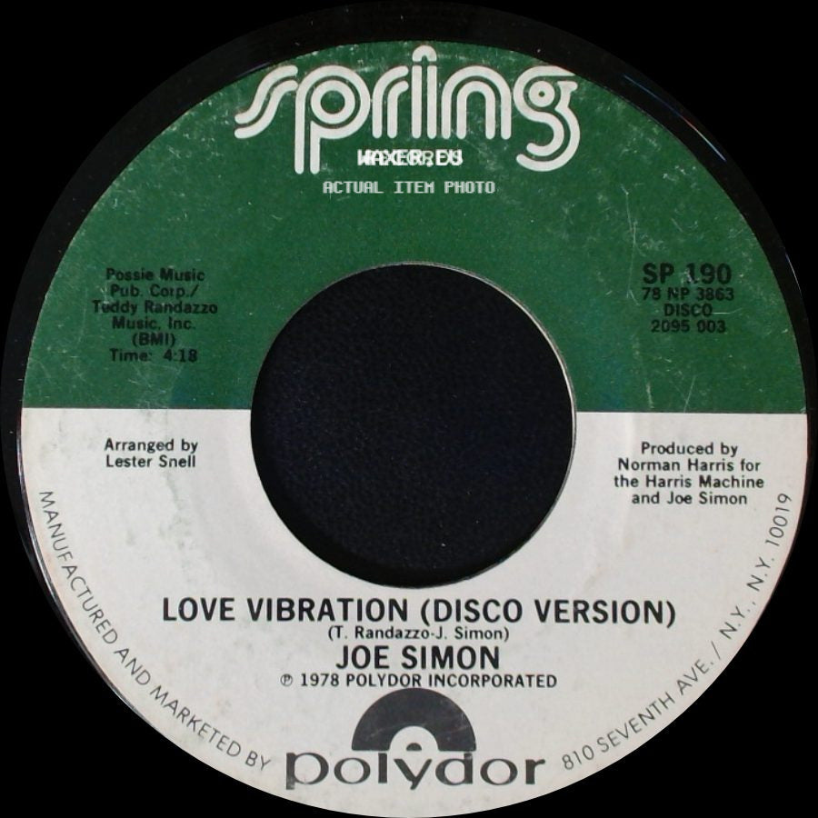 Joe Simon - Love Vibration / Love Vibration (Disco Version) side B
