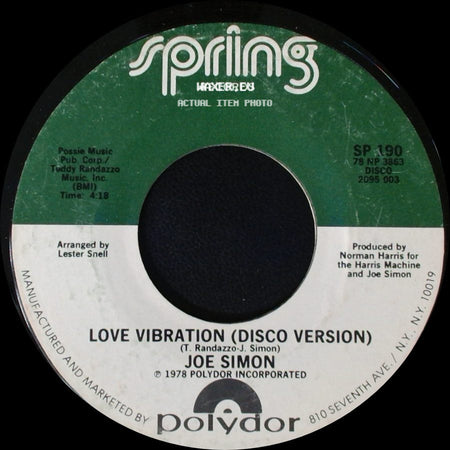Joe Simon - Love Vibration / Love Vibration (Disco Version) side B