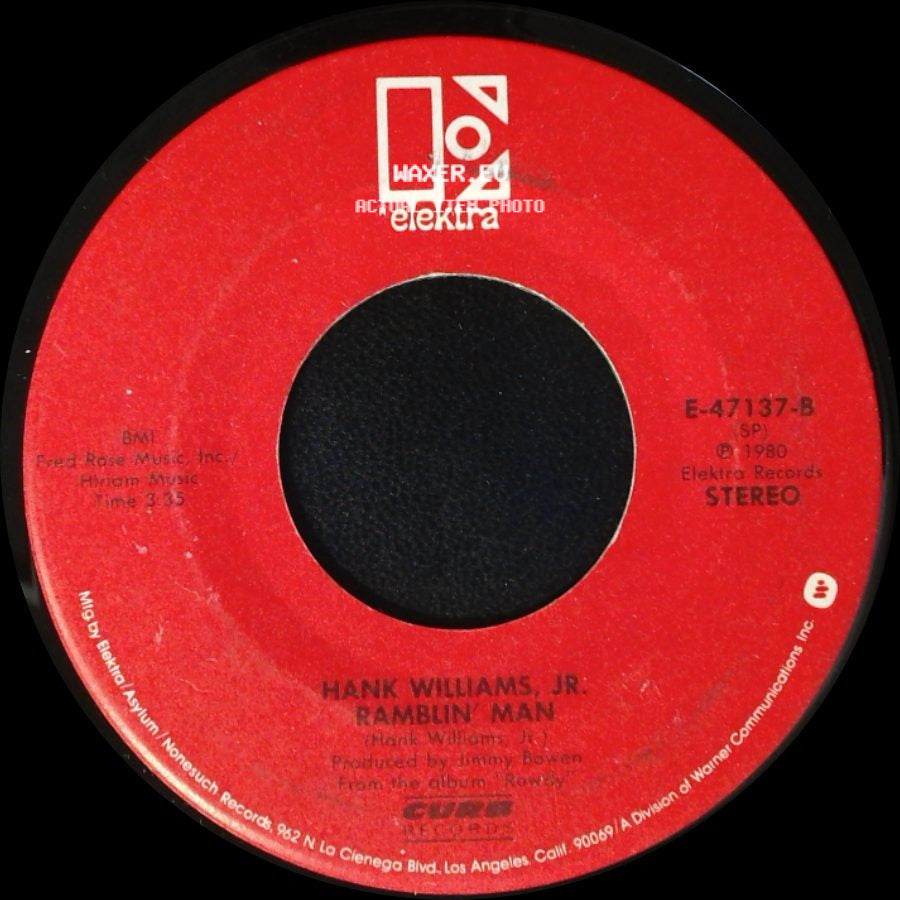 Hank Williams, Jr. - Dixie On My Mind / Ramblin' Man side B