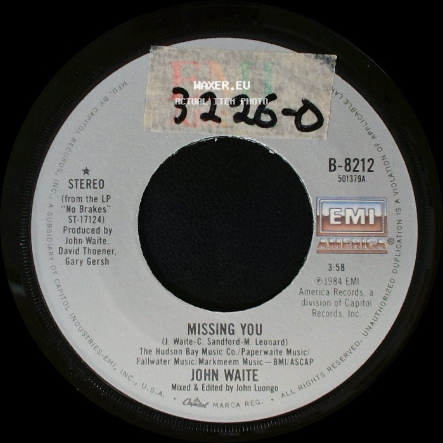 John Waite - For Your Love / Missing You side B