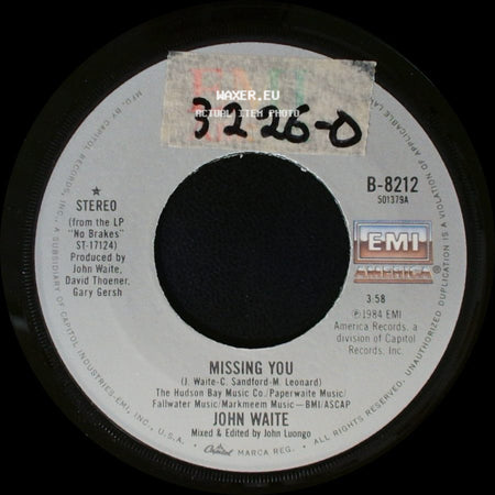 John Waite - For Your Love / Missing You side B